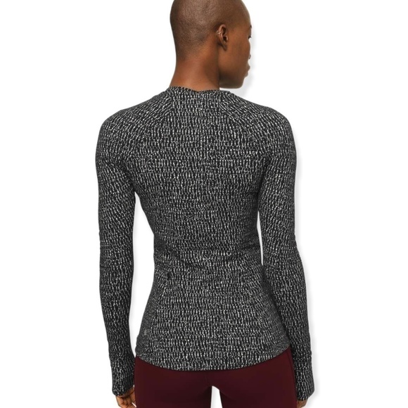 LULULEMON Runderful Long Sleeve RULU Knotted Jacquard Black White NWOT SZ 4 - Picture 4 of 16